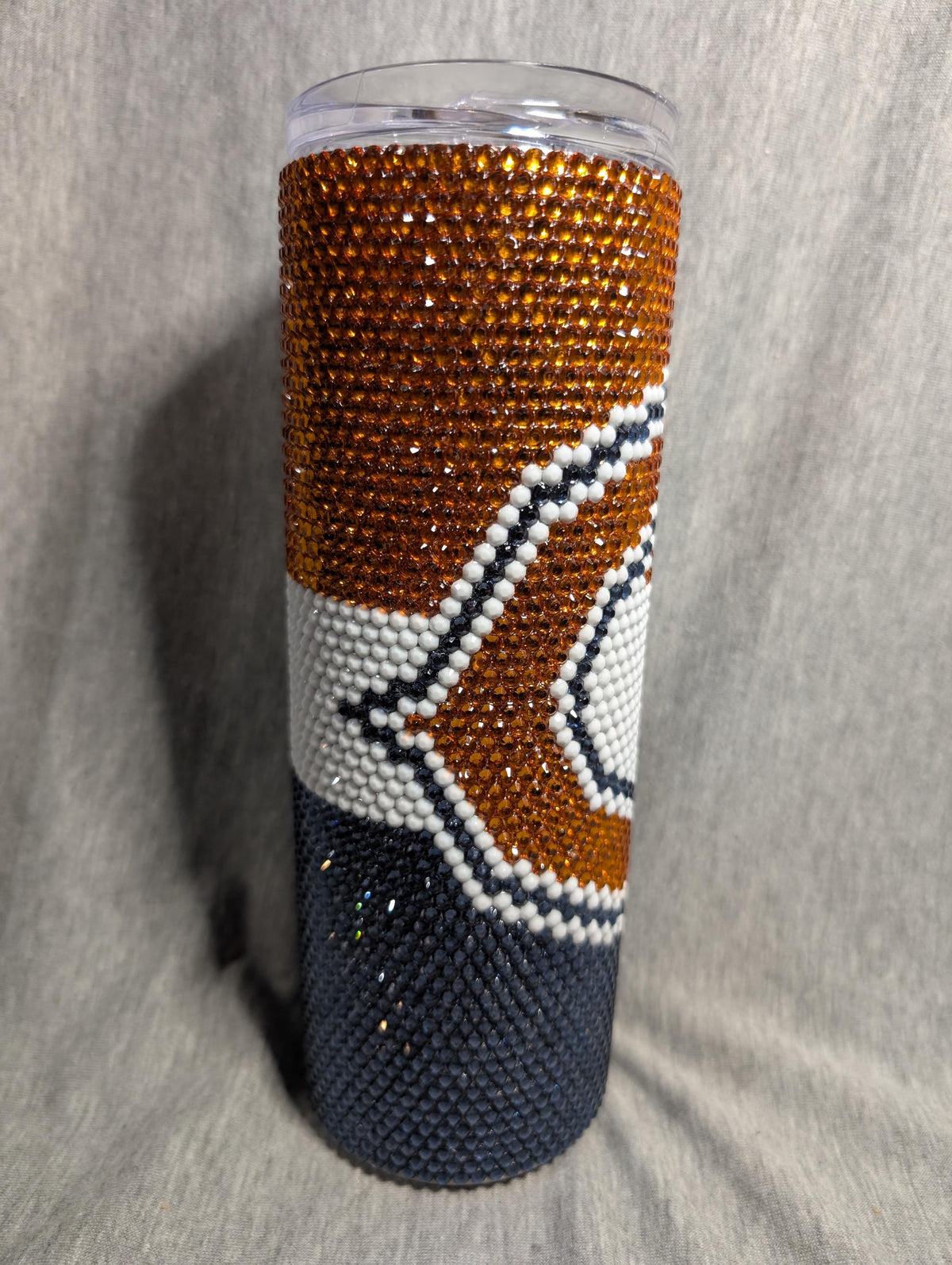 Chicago Football Team Rhinestone 20 oz skinny tumbler