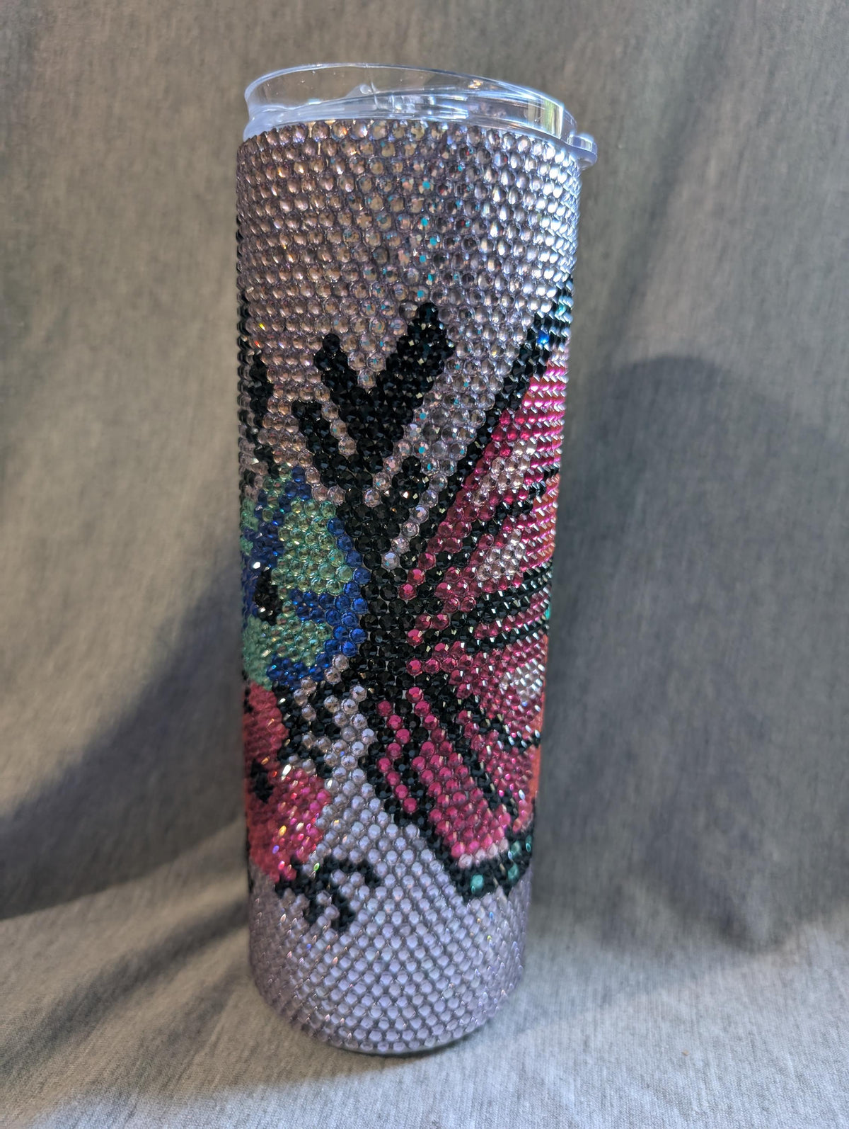 Butterfly flower rhinestone tumbler