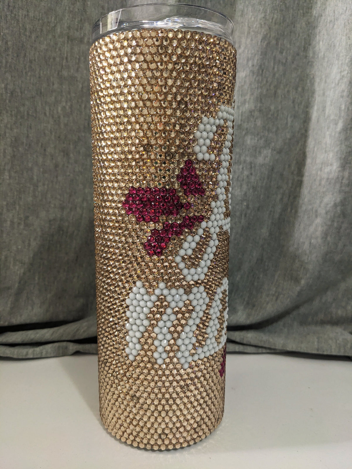 Just Married Rhinestone 20 oz skinny tumbler