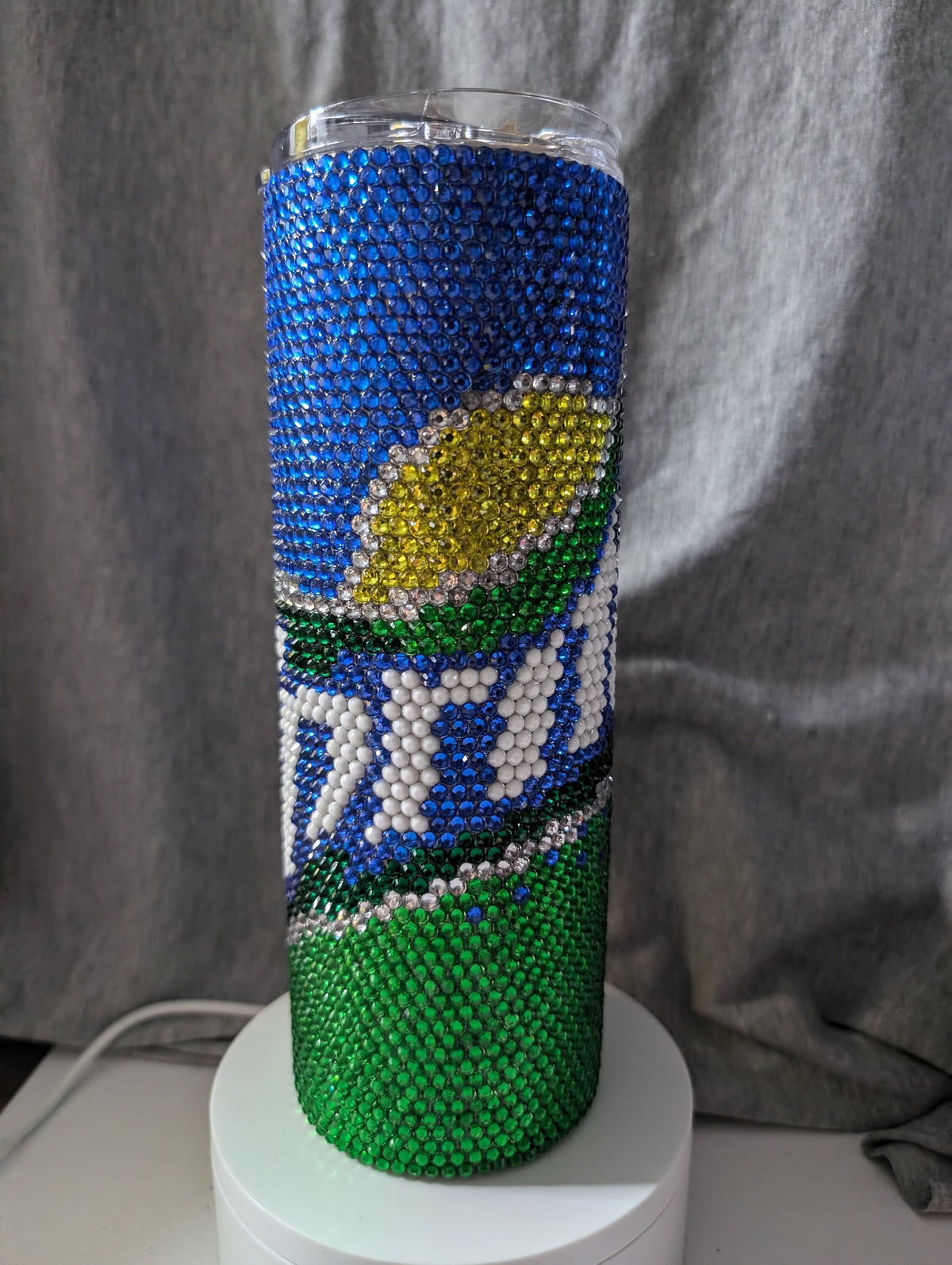 Lemon Lime Soda Rhinestone 20 oz skinny tumbler