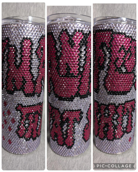 20 oz  Manifest that shit  Rhinestone skinny tumbler