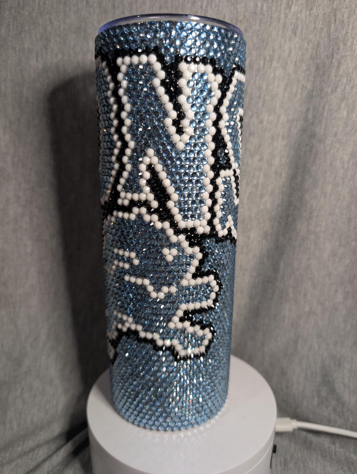 Detroit Football Team Rhinestone 20 oz skinny tumbler