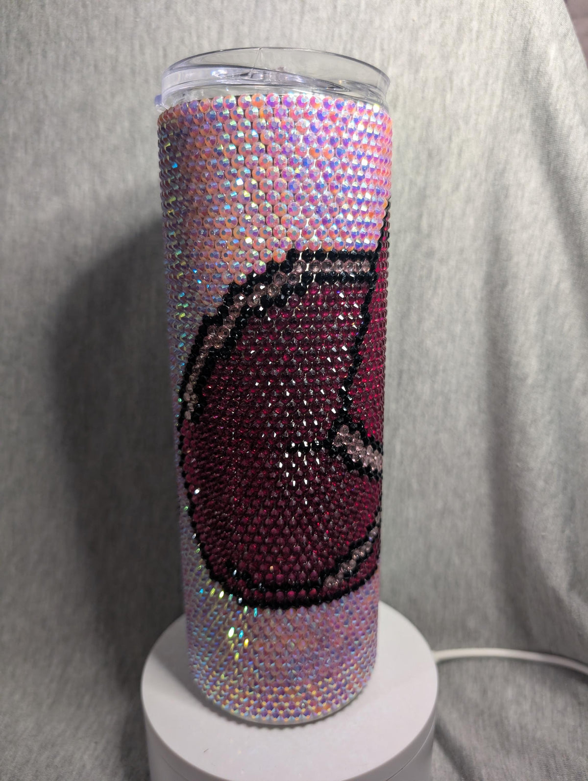 20 oz  Pink Cowboy Hat  Rhinestone skinny tumbler