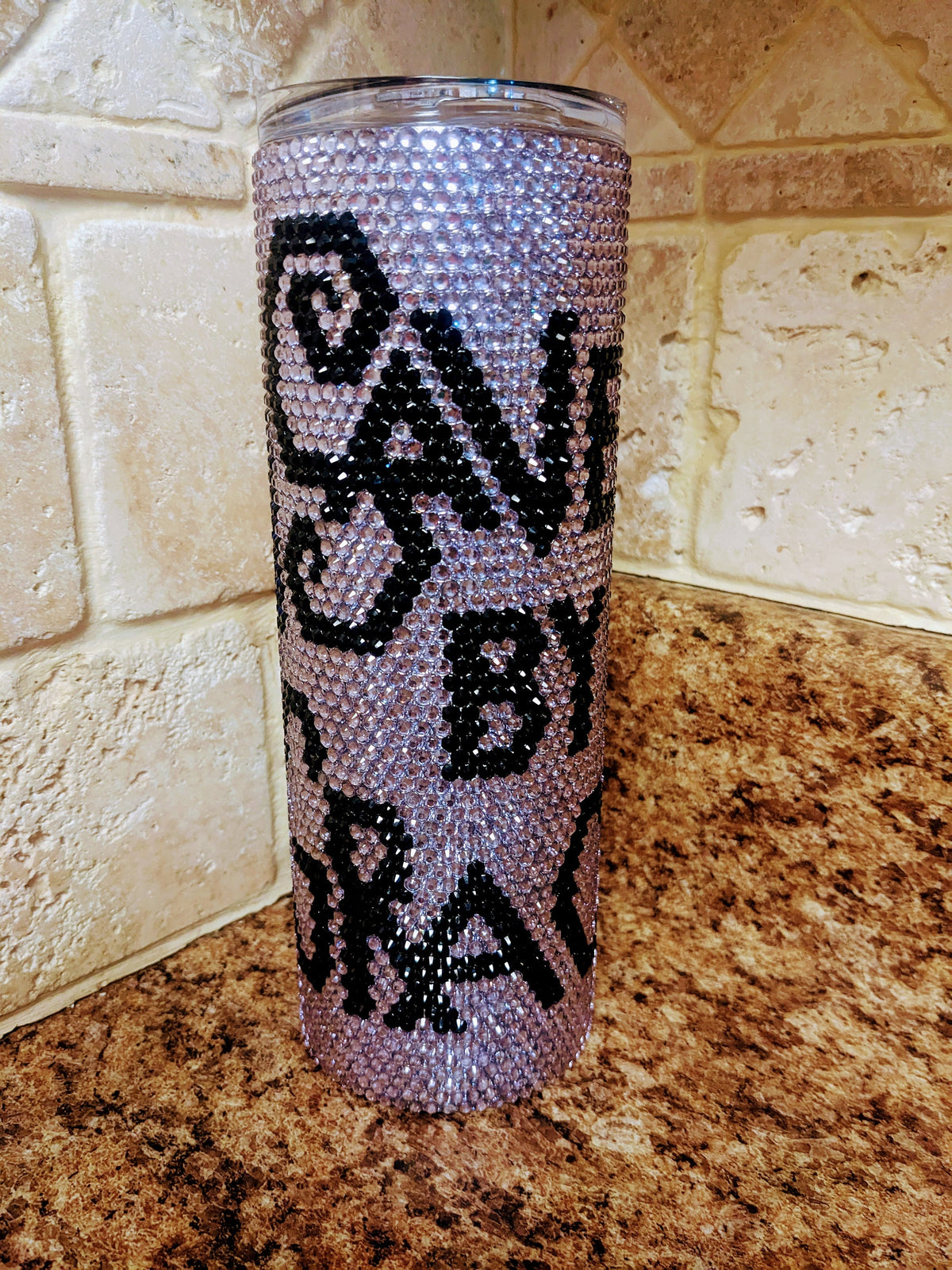 Saved By Grace Rhinestone 20oz skinny tumbler