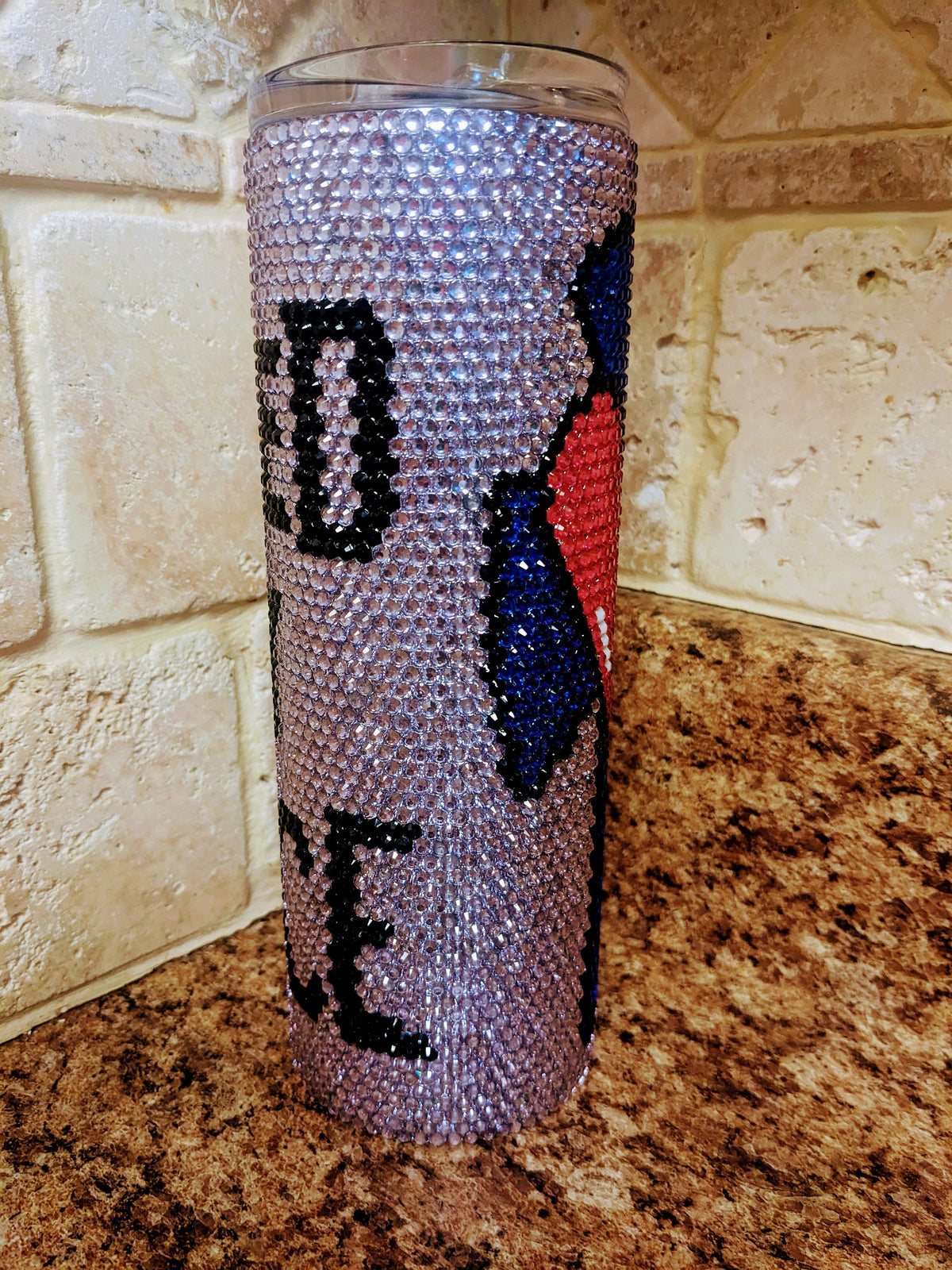 Saved By Grace Rhinestone 20oz skinny tumbler