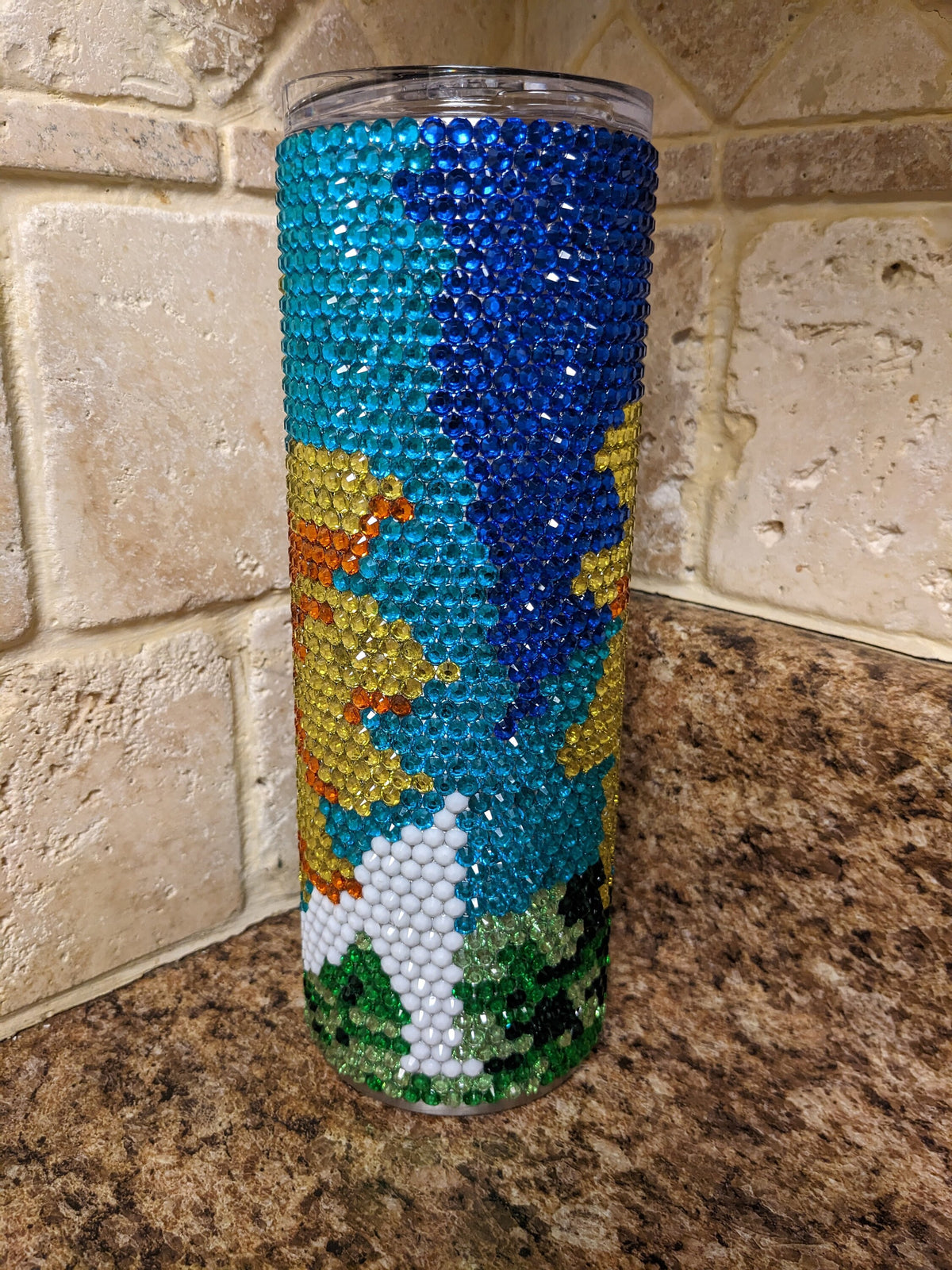 Sunflower Rhinestone 20oz skinny tumbler