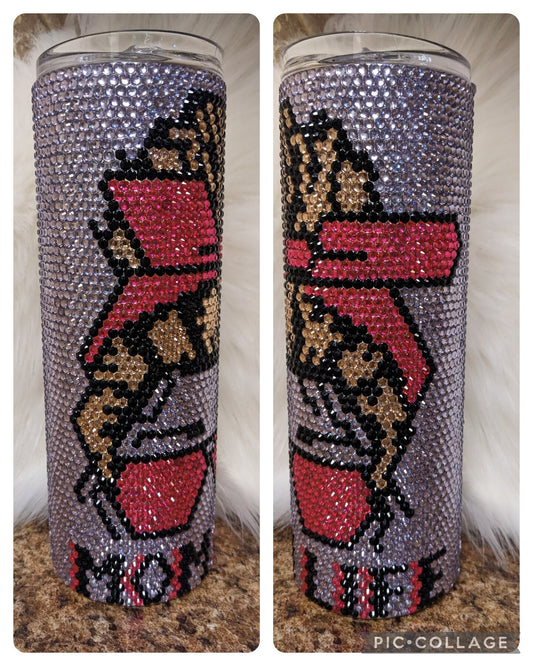 Mom Life Rhinestone 20oz skinny tumbler