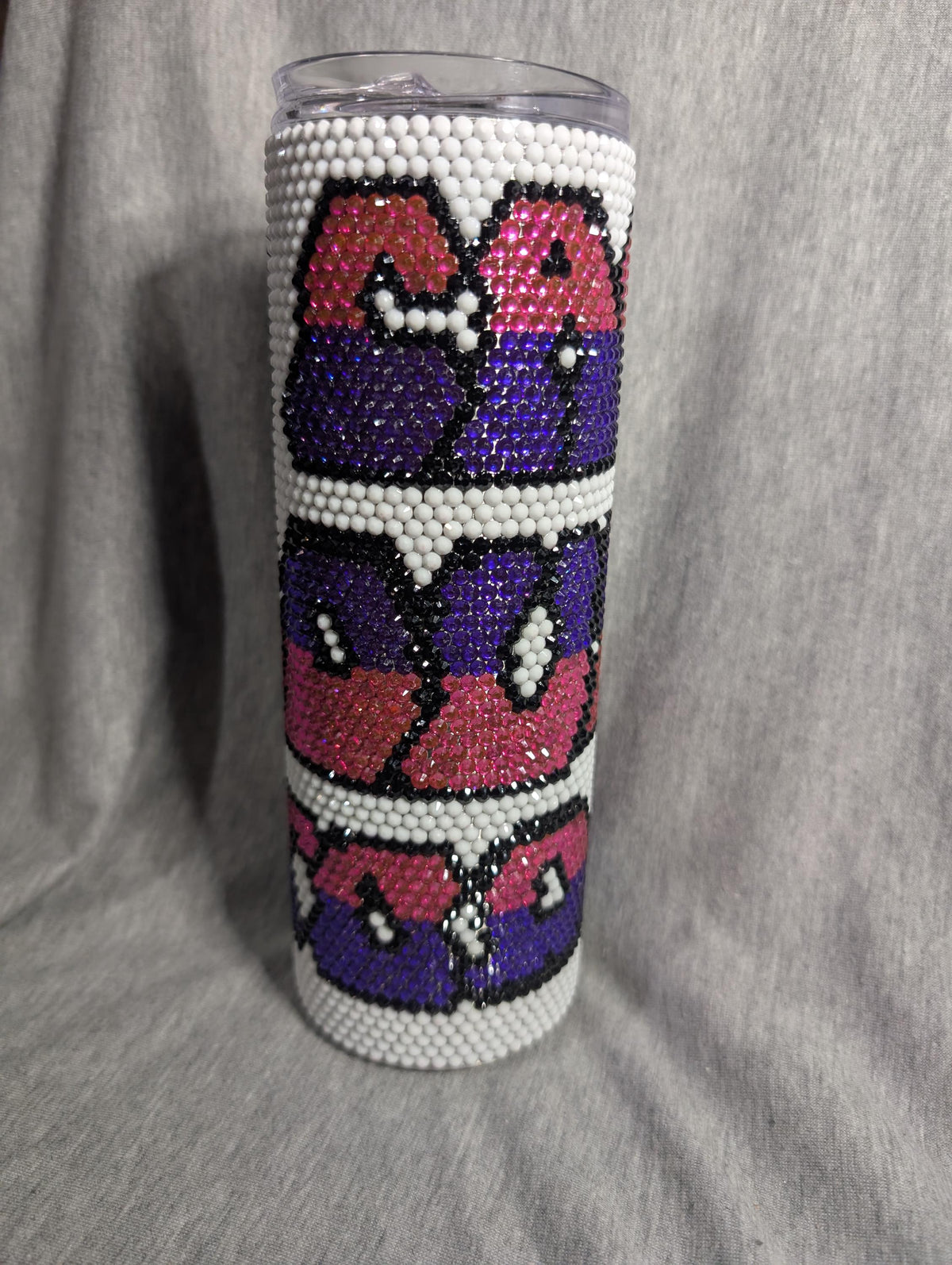20 oz  I can't adult today Rhinestone skinny tumbler