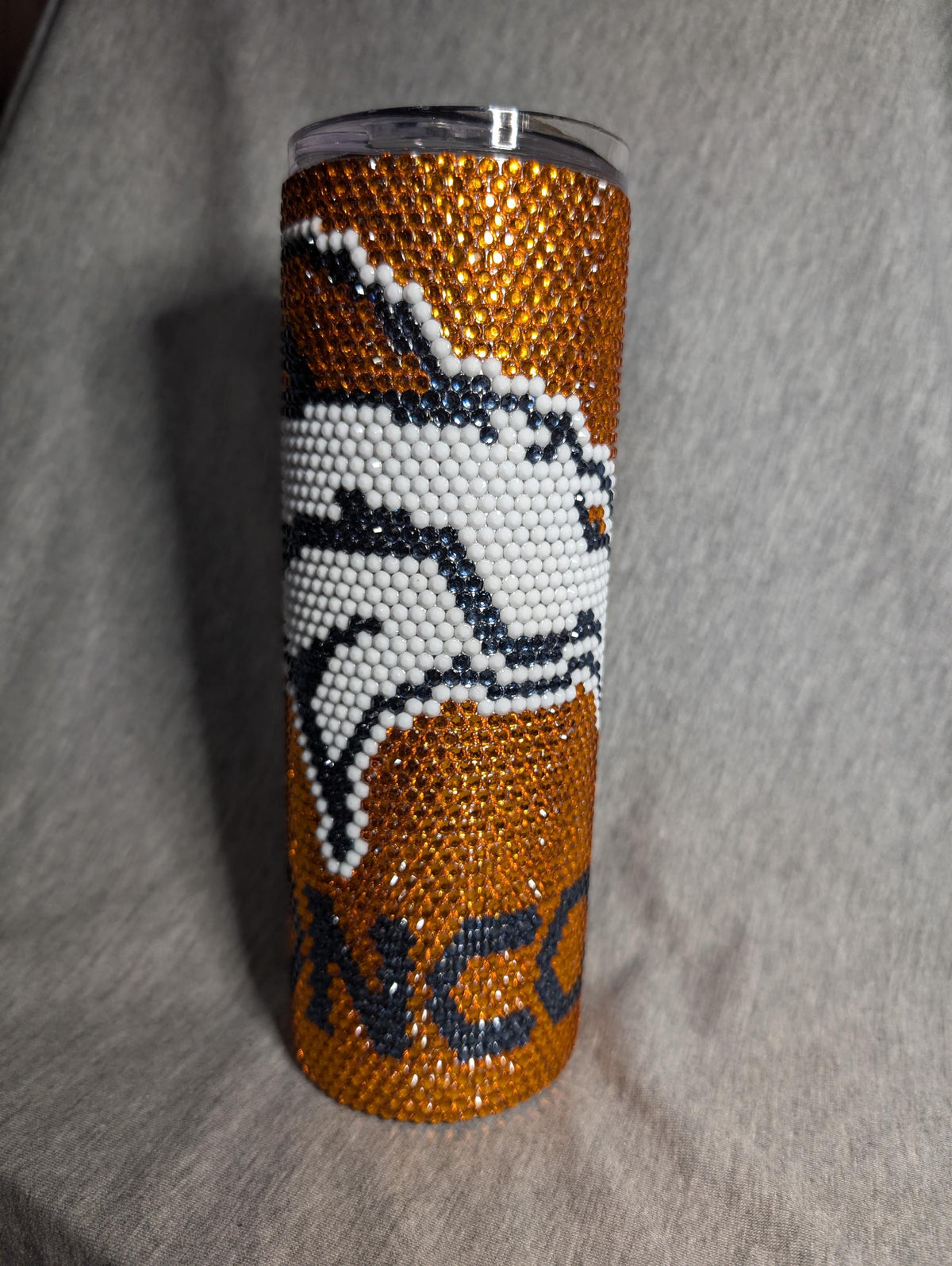 Denver Football Team Rhinestone skinny tumbler