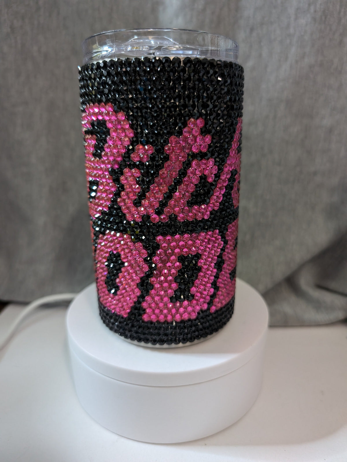 B***h Mode 14oz skinny Rhinestone tumbler