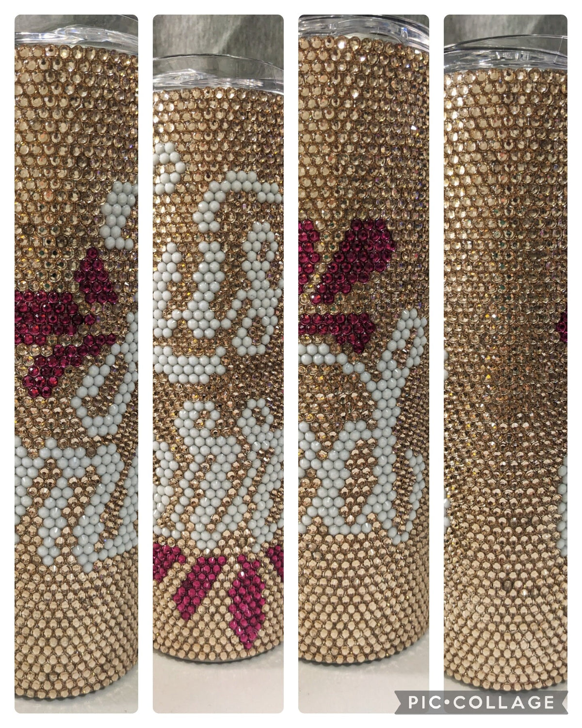 Just Married Rhinestone 20 oz skinny tumbler