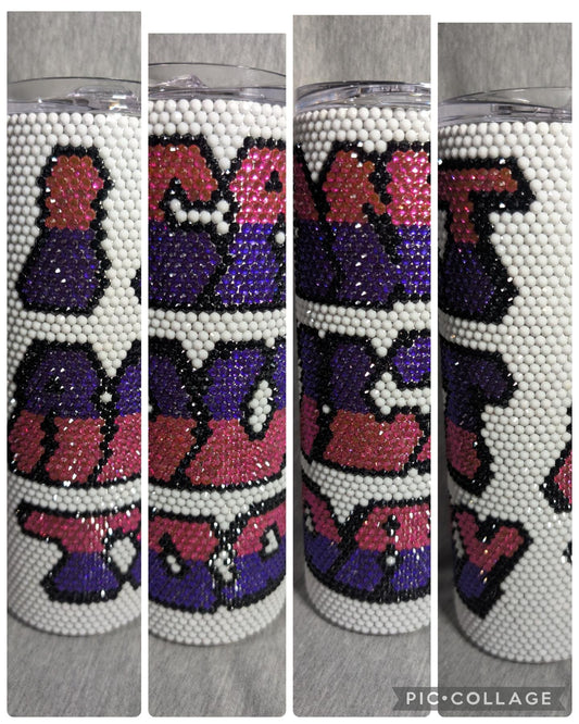 20 oz  I can't adult today Rhinestone skinny tumbler