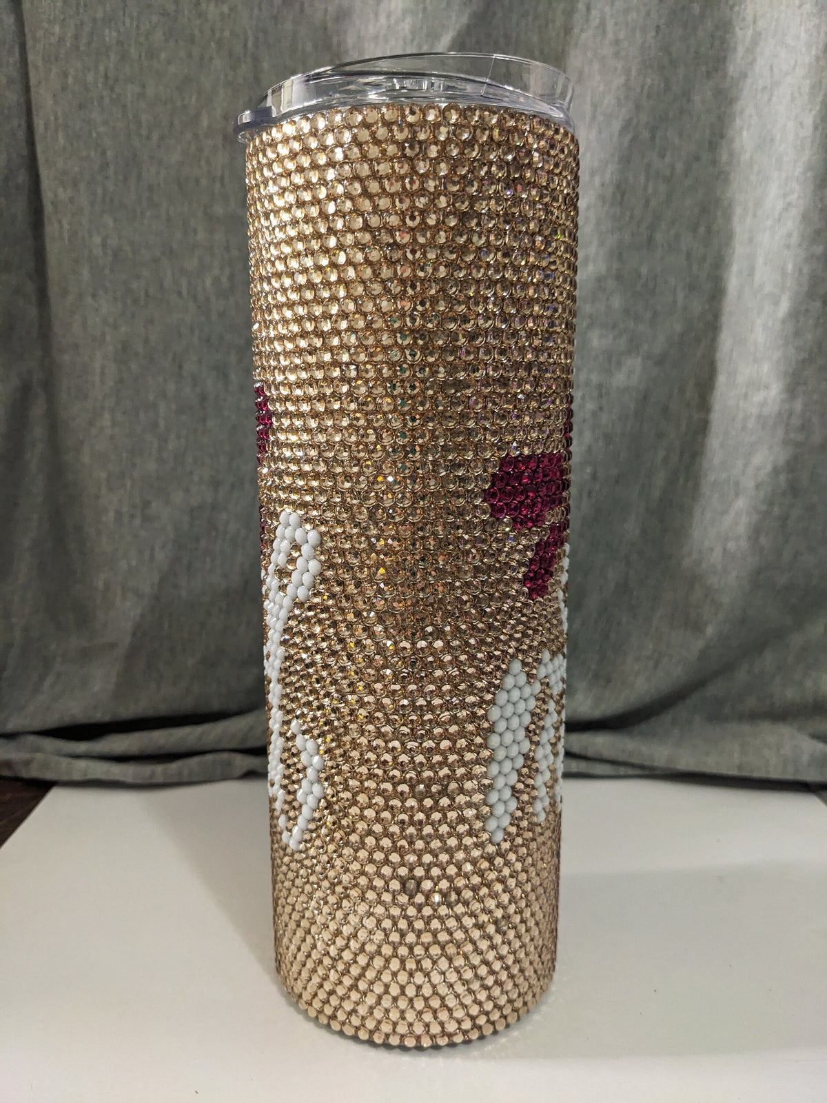 Just Married Rhinestone 20 oz skinny tumbler