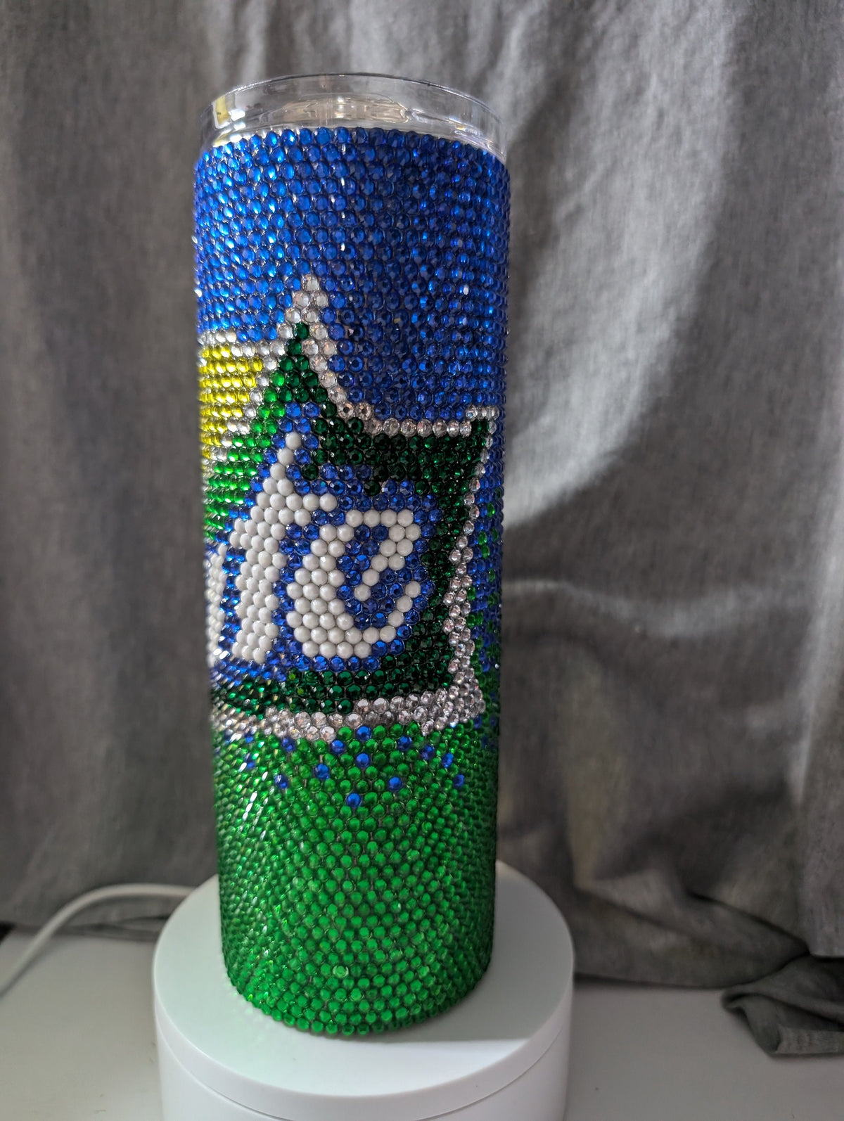 Lemon Lime Soda Rhinestone 20 oz skinny tumbler