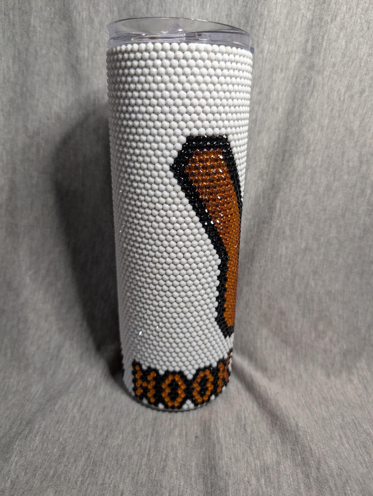 Longhorn Football Team Rhinestone 20 oz skinny tumbler