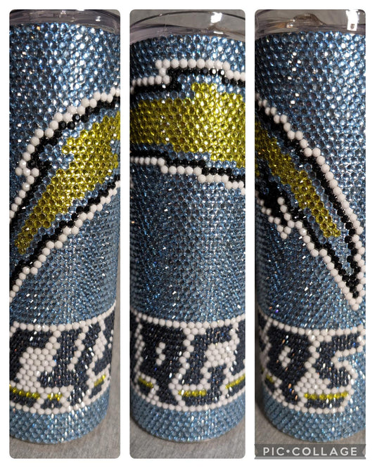 San Diego Football Team Rhinestone 20 oz skinny tumbler