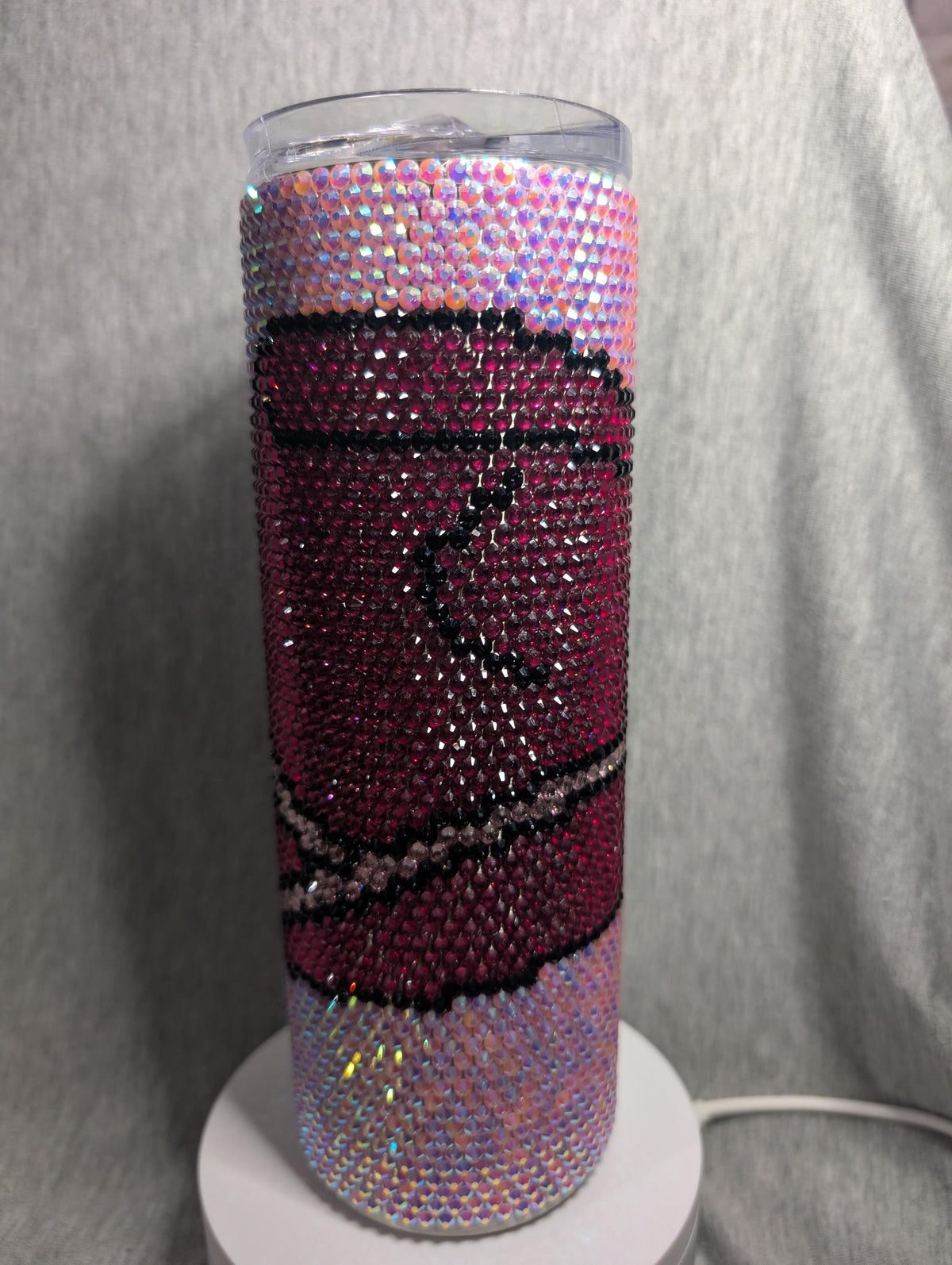 20 oz  Pink Cowboy Hat  Rhinestone skinny tumbler