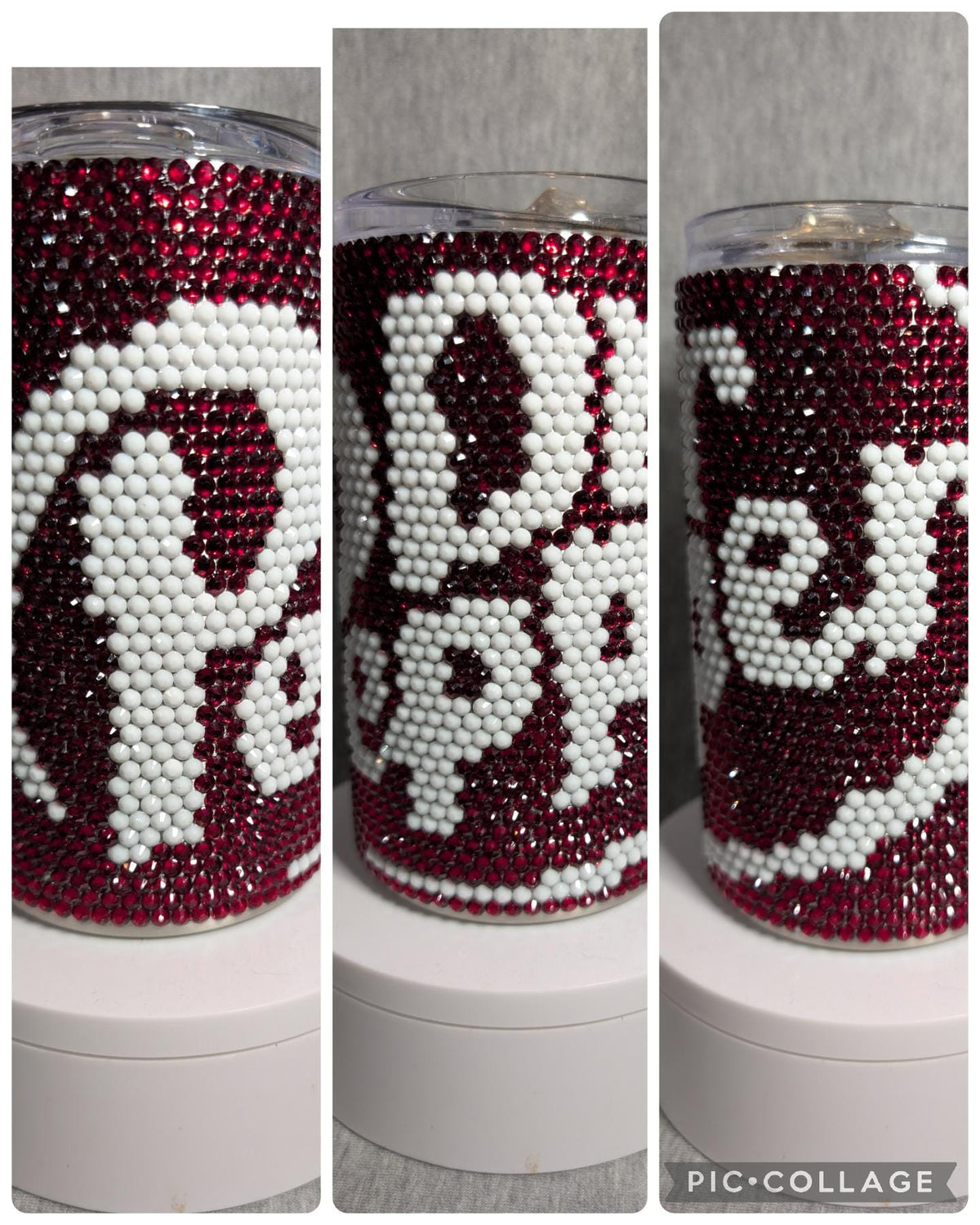 14 oz Dr Pepper Rhinestone skinny tumbler