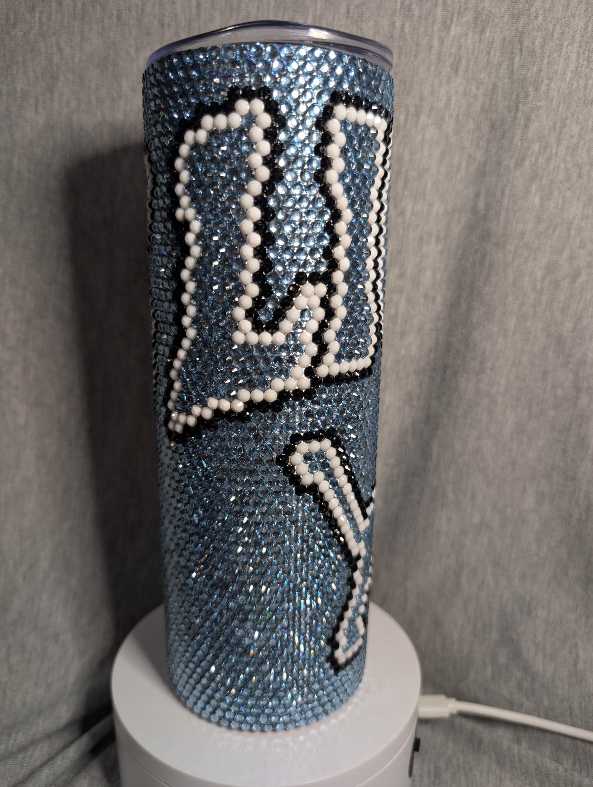 Detroit Football Team Rhinestone 20 oz skinny tumbler