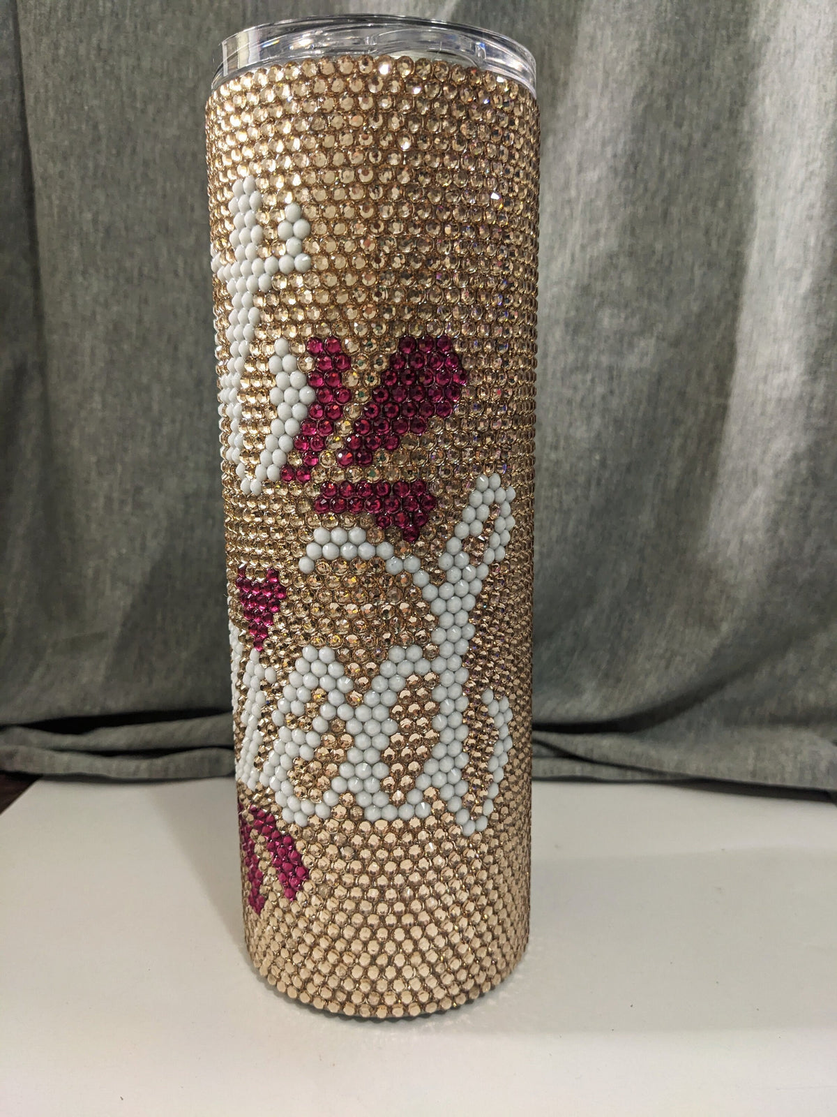 Just Married Rhinestone 20 oz skinny tumbler