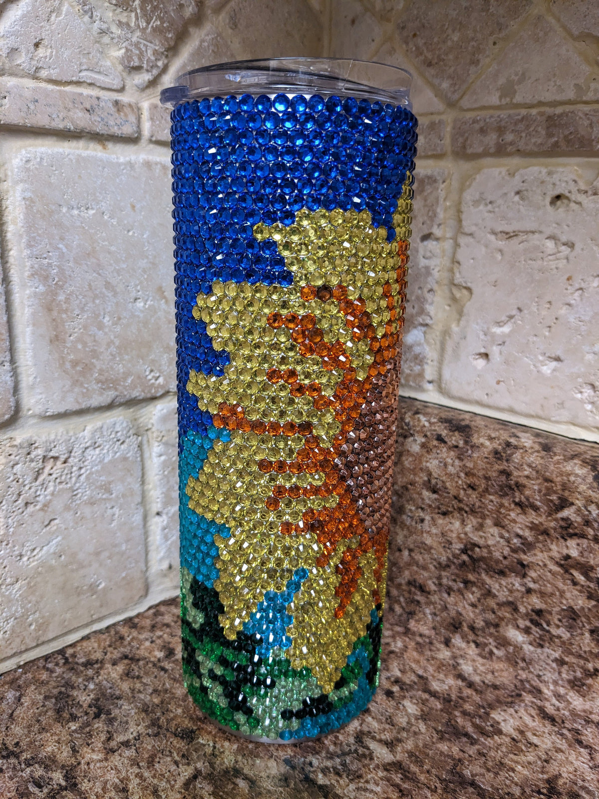 Sunflower Rhinestone 20oz skinny tumbler