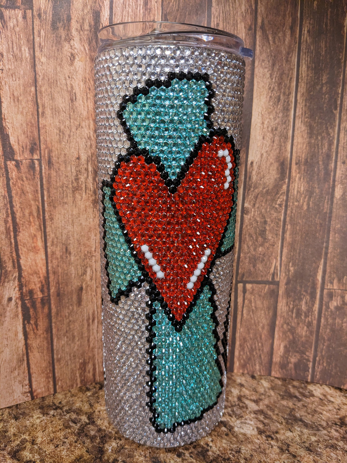 Saved By Grace Rhinestone 20oz skinny tumbler