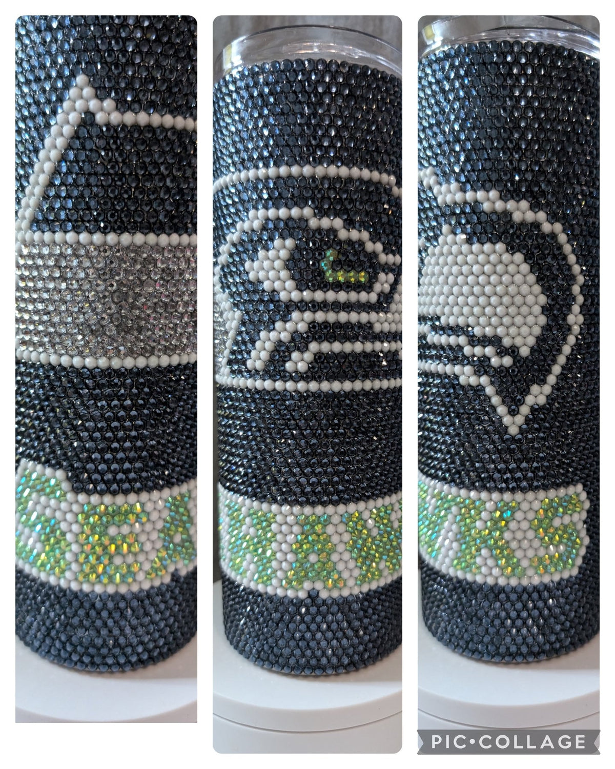 Seattle Football Team Rhinestone skinny tumbler
