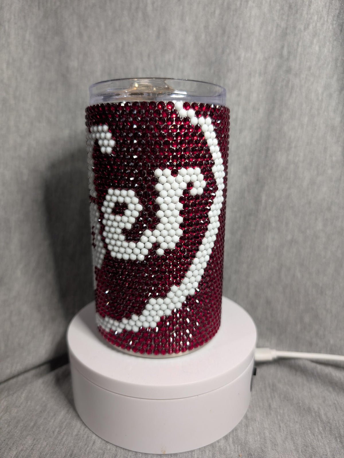 14 oz Dr Pepper Rhinestone skinny tumbler