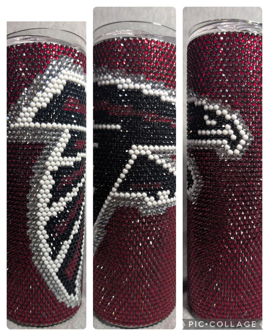Atlanta Football Team Rhinestone 20 oz skinny tumbler