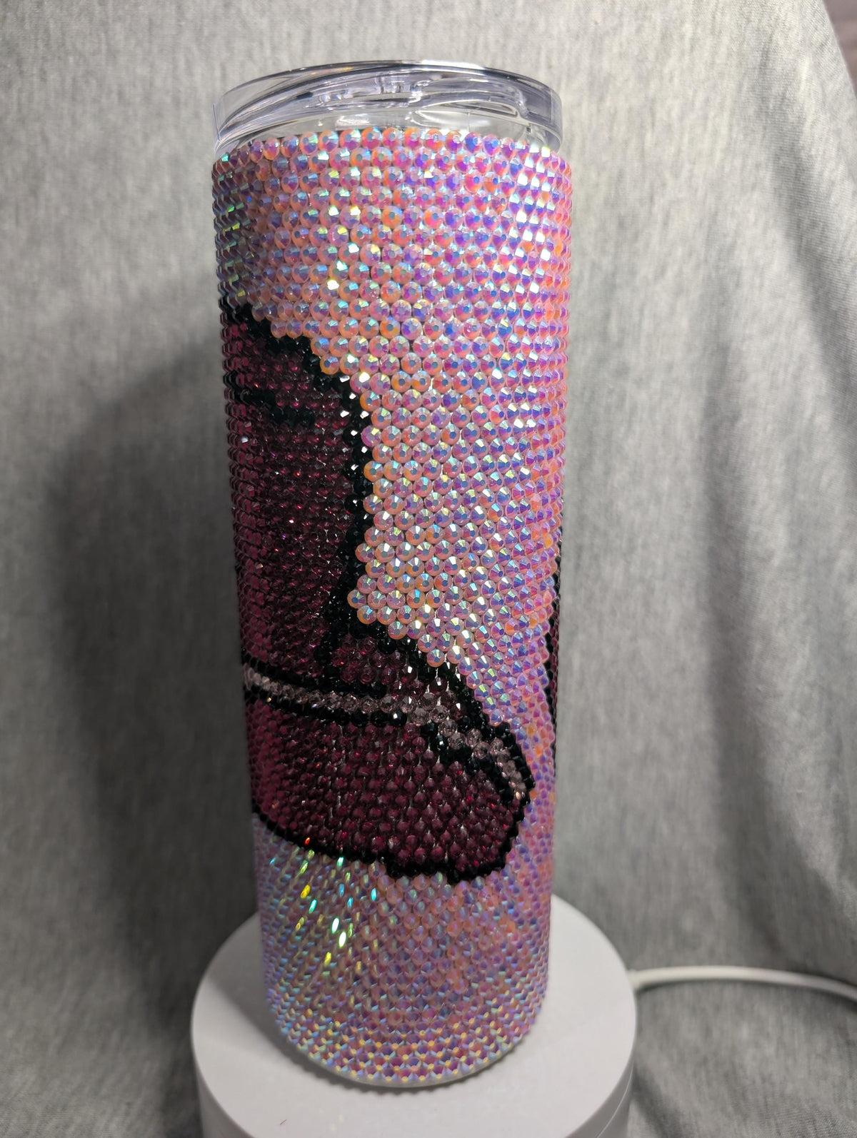 20 oz  Pink Cowboy Hat  Rhinestone skinny tumbler
