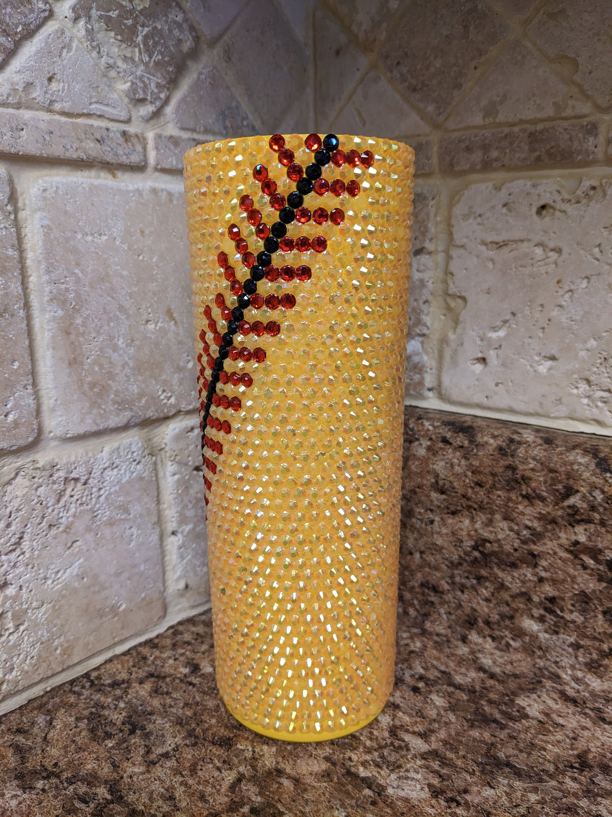 Softball inspired 20oz skinny tumbler