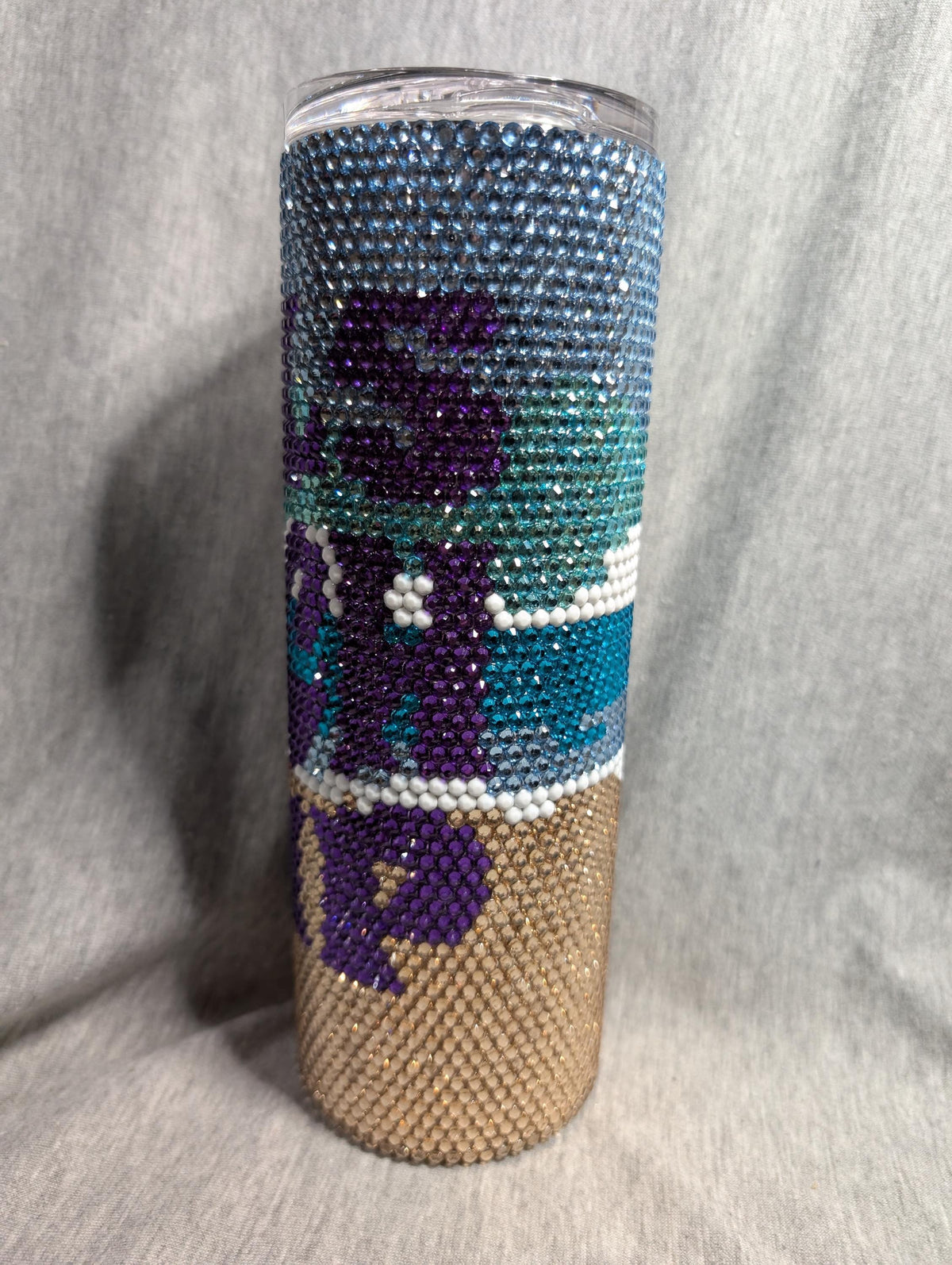 Girls Beach Trip Rhinestone skinny tumbler
