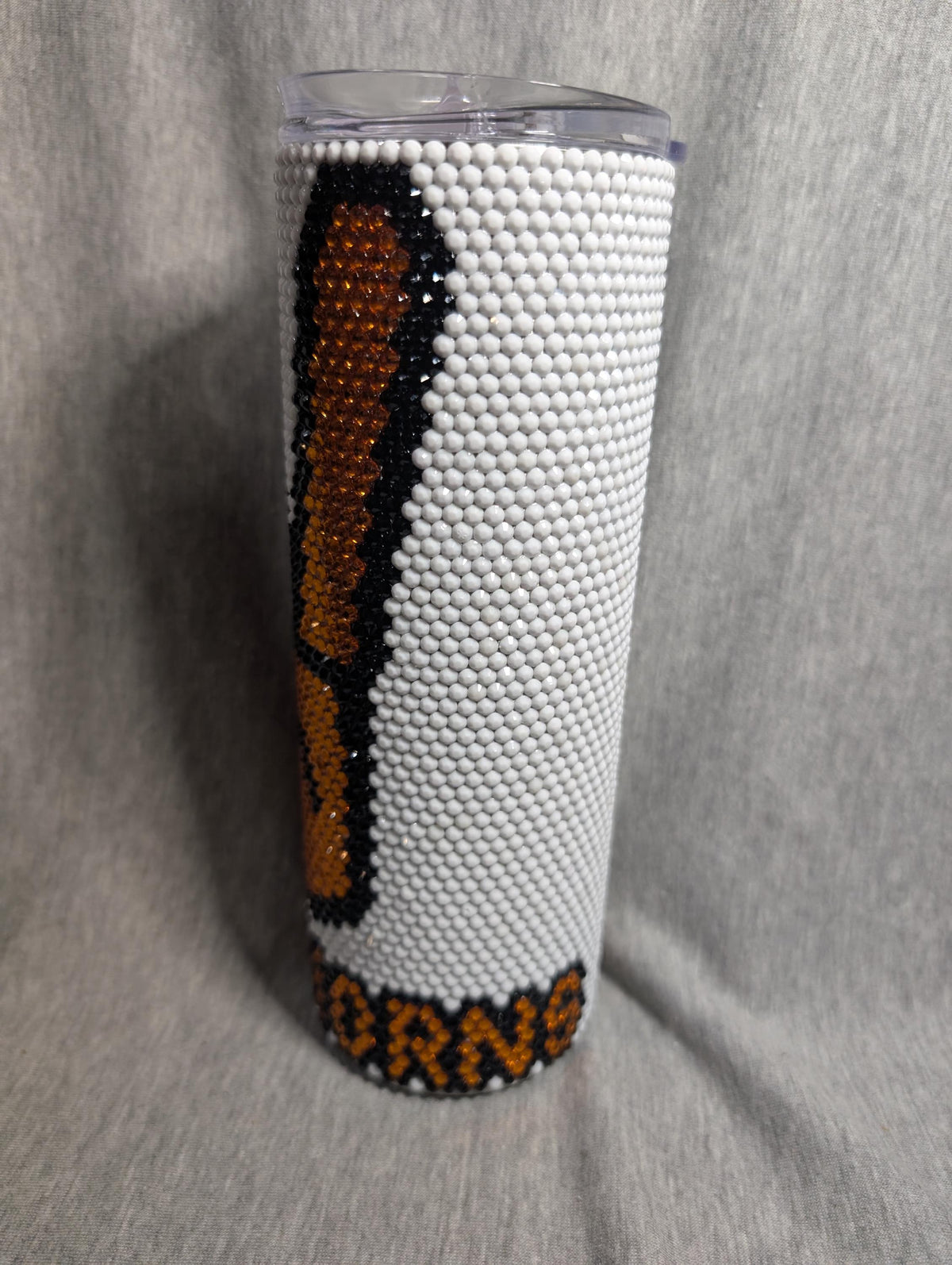 Longhorn Football Team Rhinestone 20 oz skinny tumbler