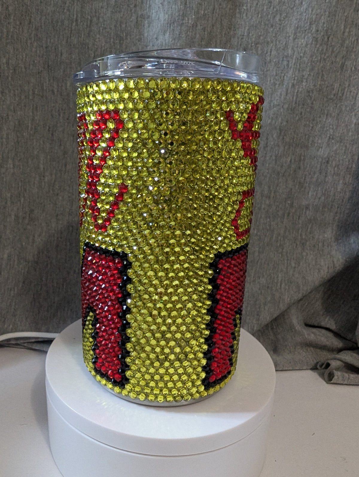Softball Mom 14oz skinny Rhinestone tumbler