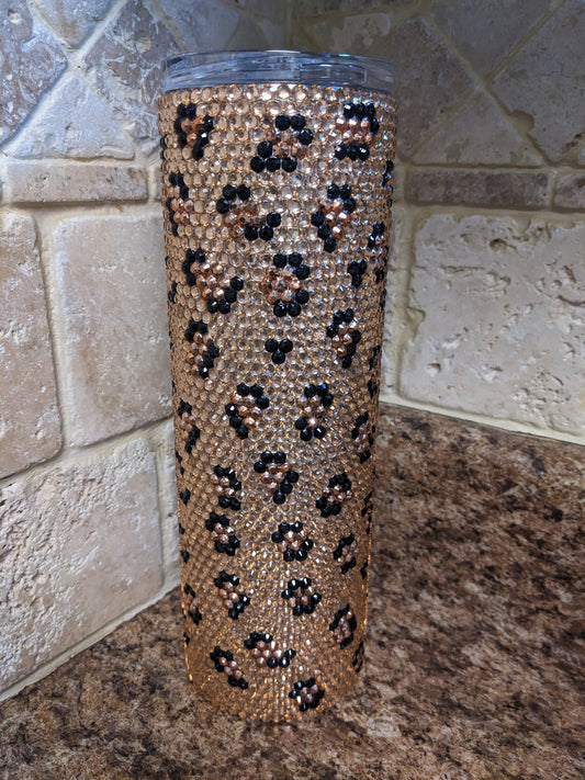 Rhinestone Leopard Cup