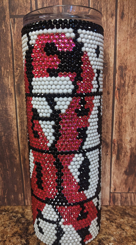 Her Fight Is Our Fight Rhinestone 20oz skinny tumbler