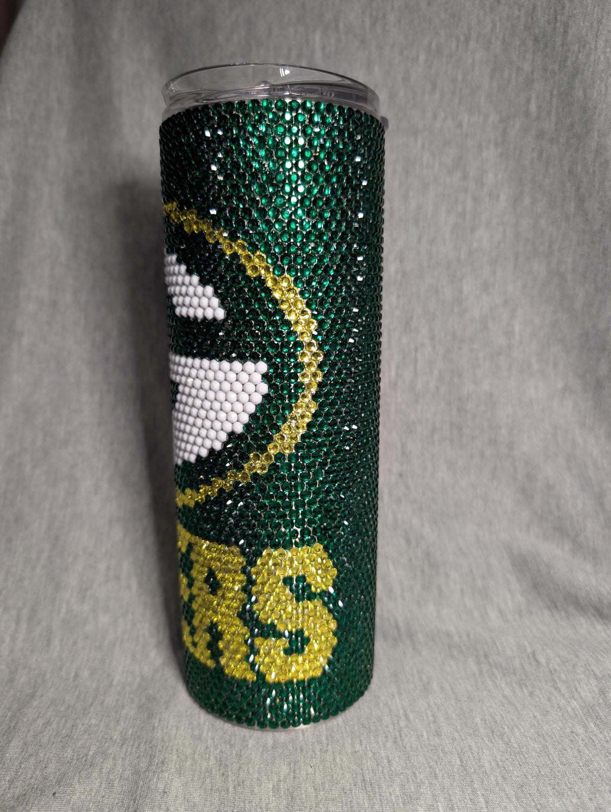 Greenbay Football Team Rhinestone skinny tumbler