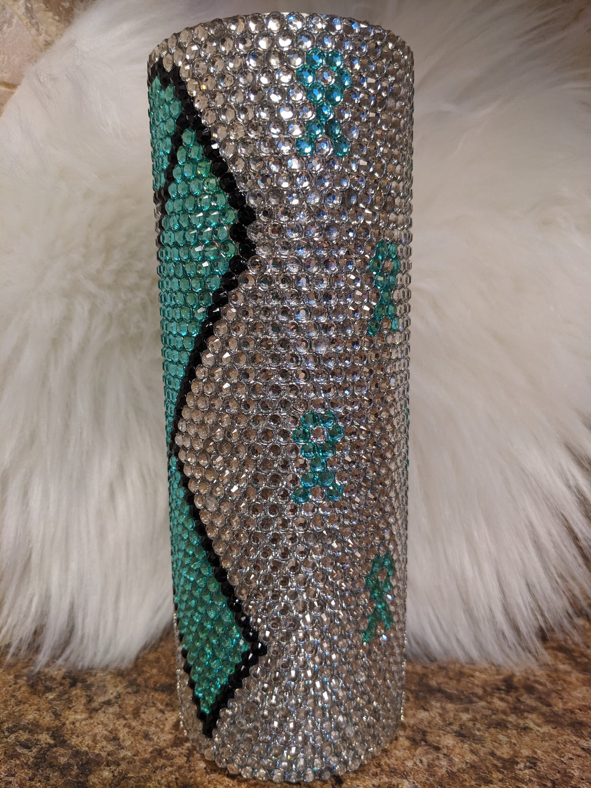 Cancer Awareness Rhinestone 20oz skinny tumbler