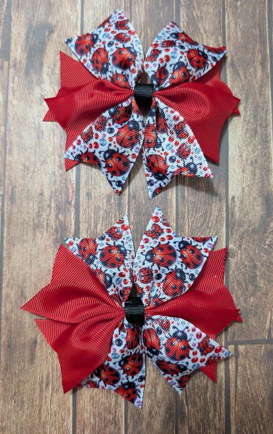 Ladybug Grosgrain Ribbon Hair Bow