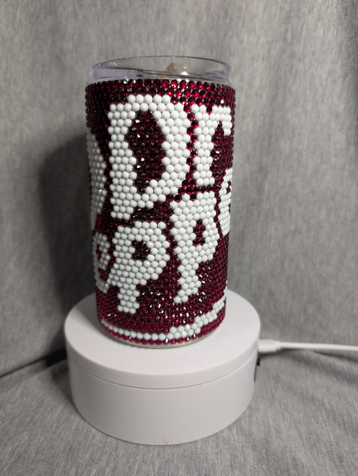 14 oz Dr Pepper Rhinestone skinny tumbler