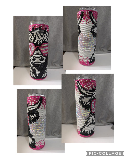 Cancer Awareness Highland Cow 20 oz skinny tumbler