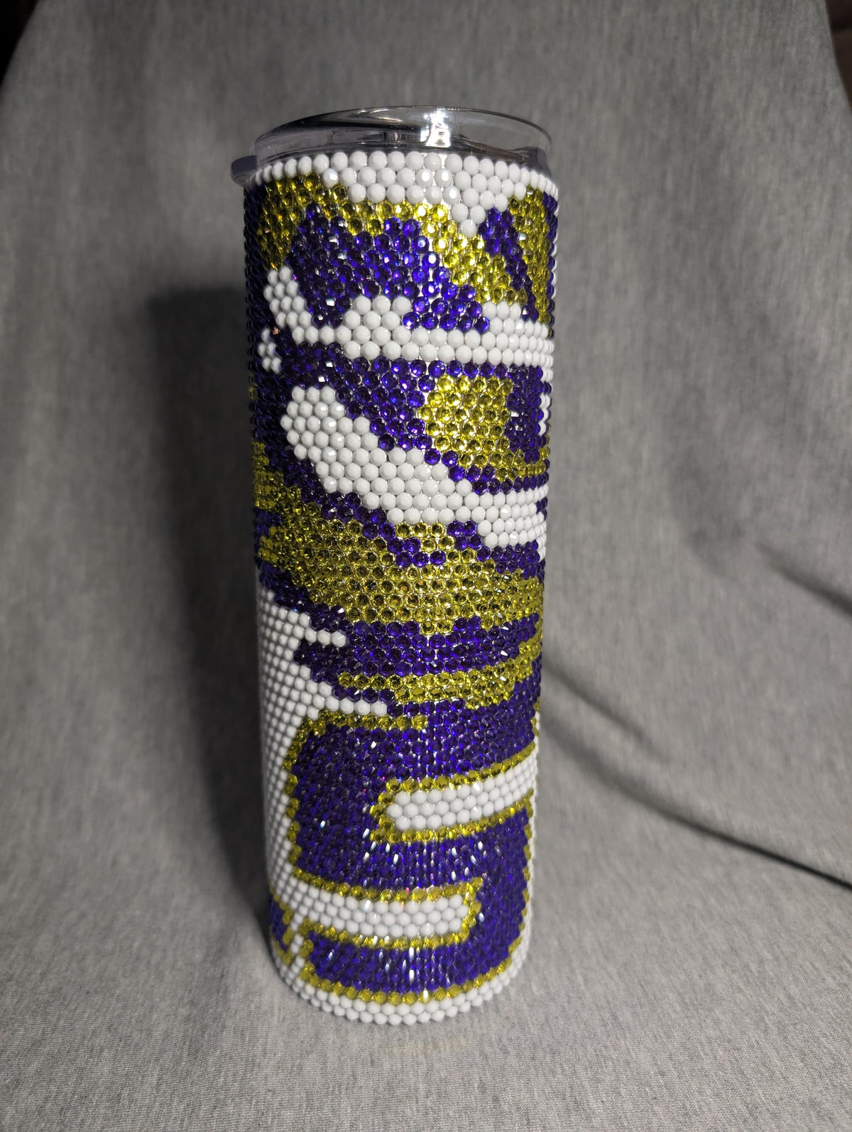 Louisiana Football Team Rhinestone 20 oz skinny tumbler