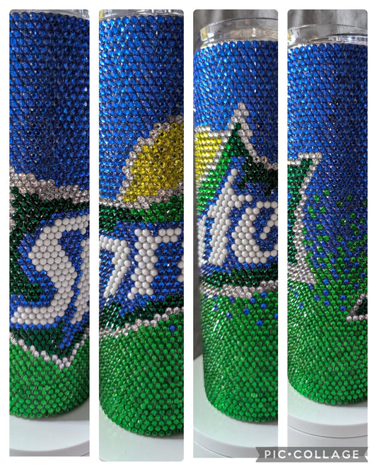 Lemon Lime Soda Rhinestone 20 oz skinny tumbler