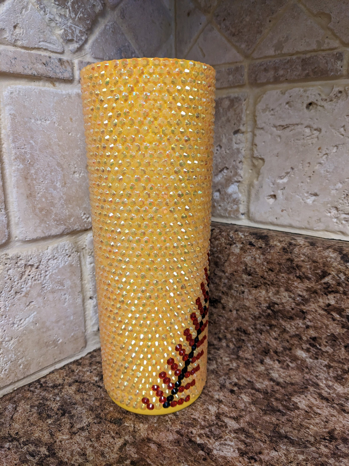 Softball inspired 20oz skinny tumbler