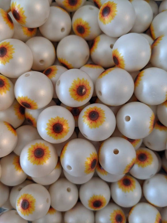20 mm Sunflower bubblegum beads