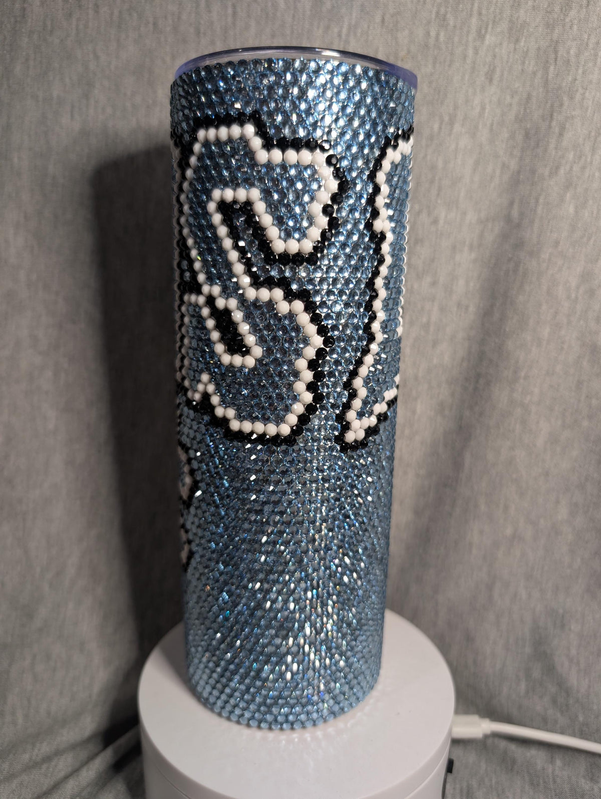 Detroit Football Team Rhinestone 20 oz skinny tumbler