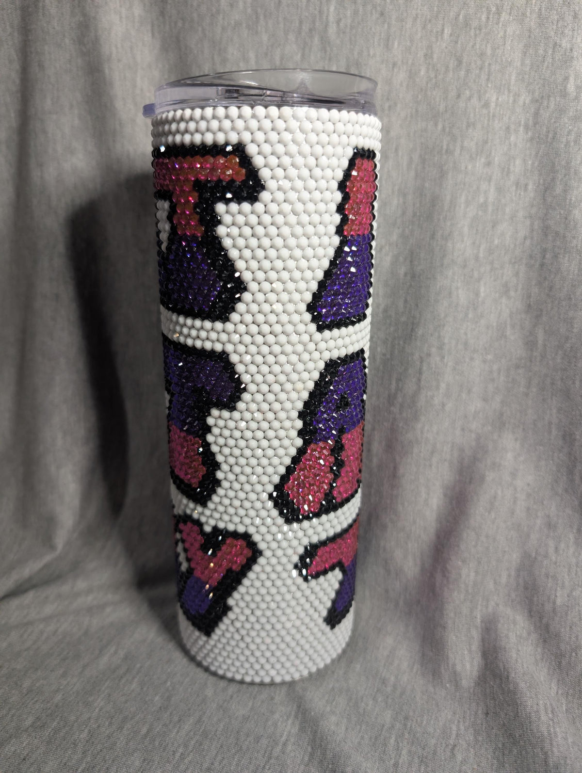 20 oz  I can't adult today Rhinestone skinny tumbler