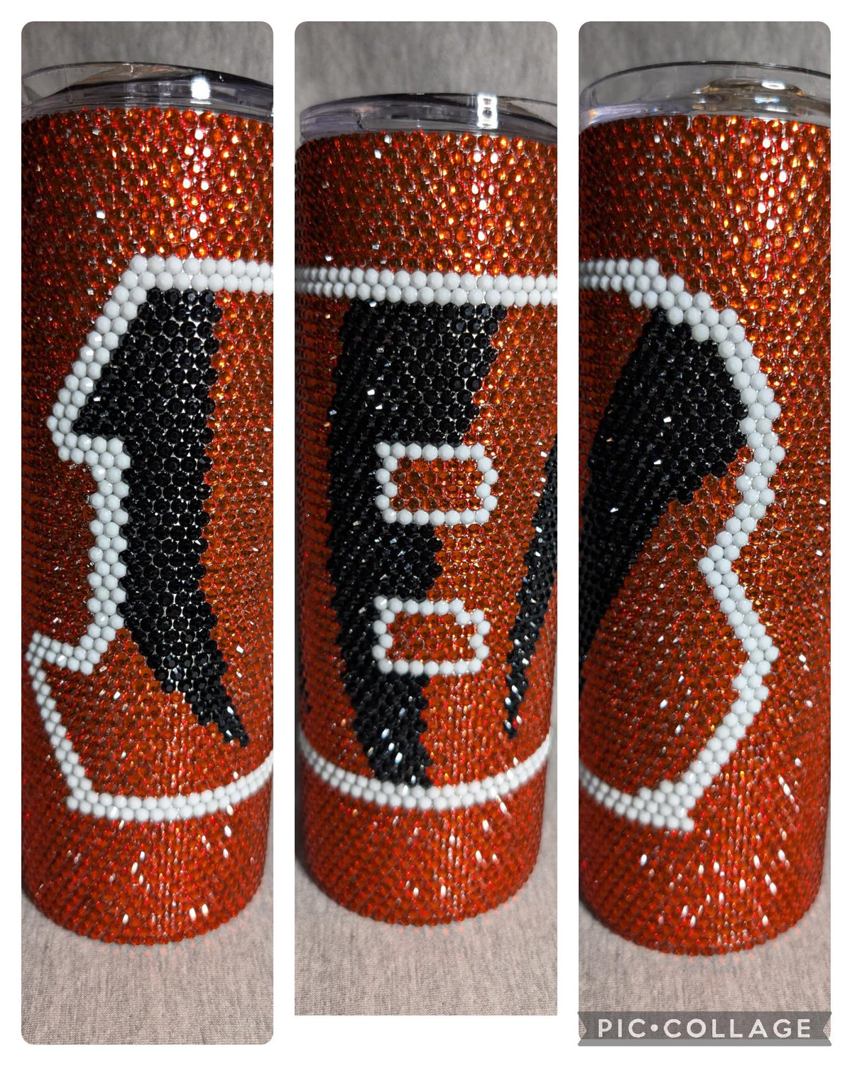20 oz thick tumbler Cincinnati Football Team Rhinestone