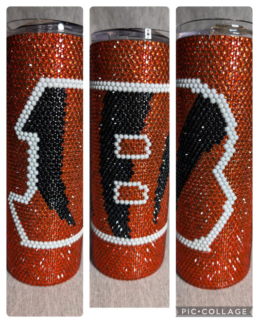 20 oz thick tumbler Cincinnati Football Team Rhinestone