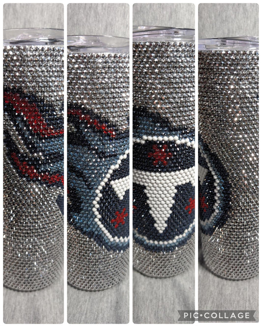 Tennessee Football Team Rhinestone 20 oz skinny tumbler